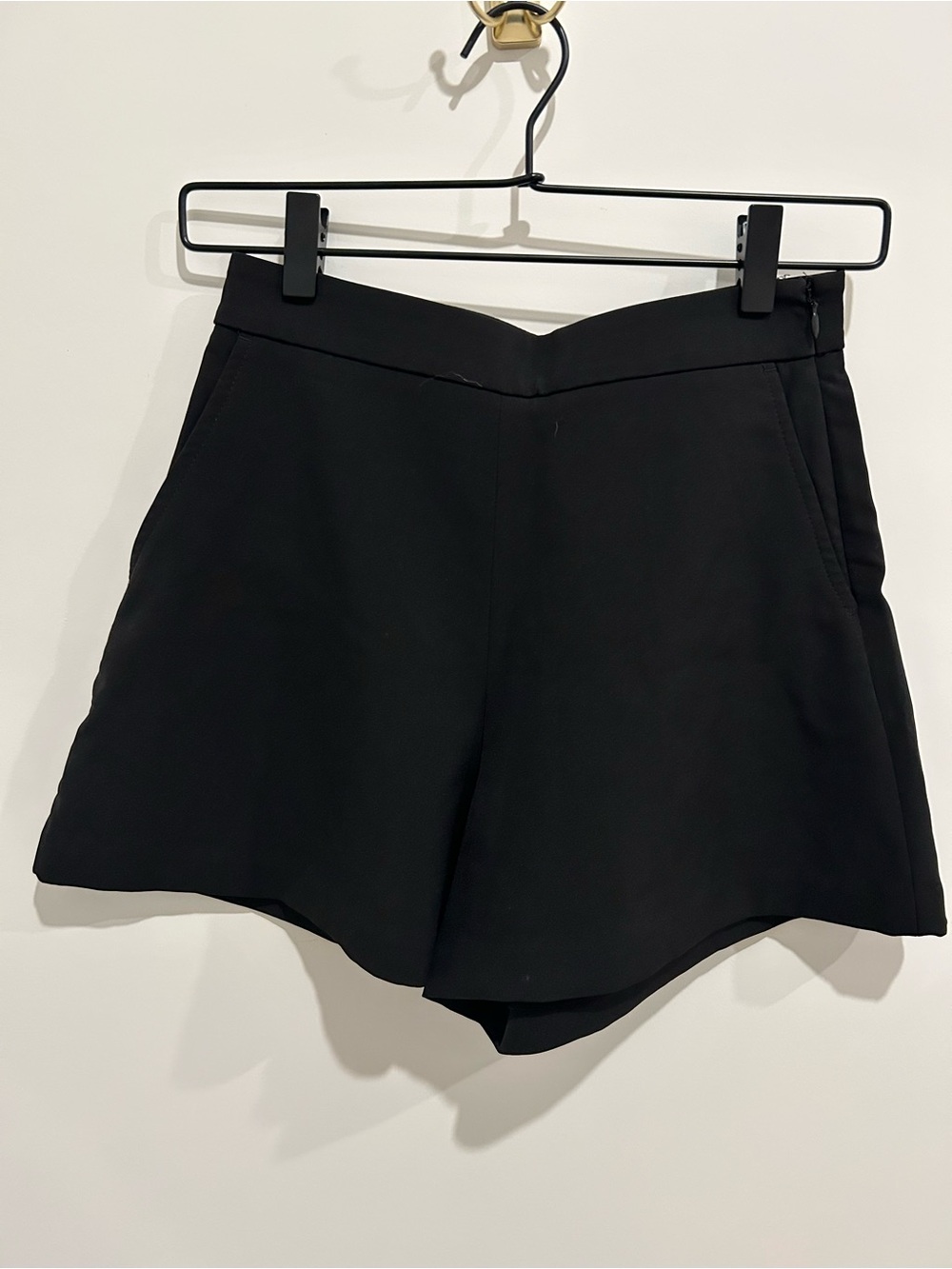 Banana Republic Black High-Waist V-Waist Tailored Shorts